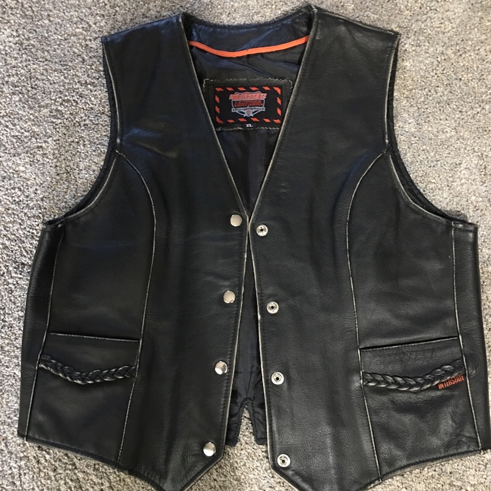 Interstate Black Leather Vest
